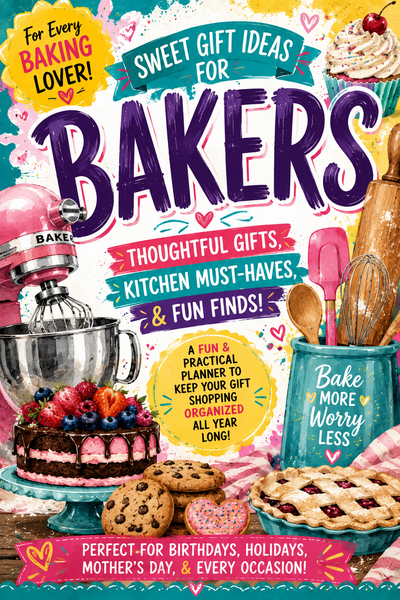 Gift Ideas for Bakers | Baking Gift Planner & Gift Guide Booklet | 24-Page Organizer for Home Bakers, Bread Bakers & Dessert Lovers