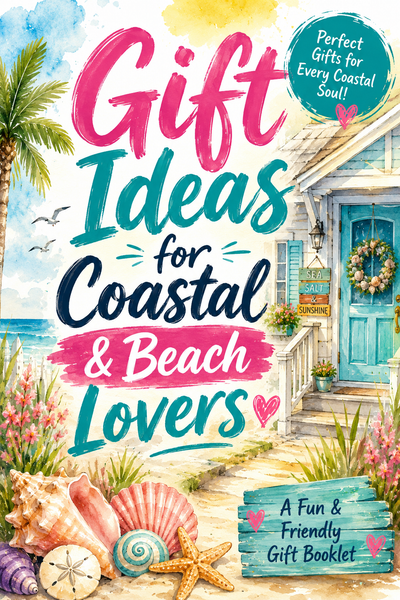 Gift Ideas for Coastal & Beach Lovers | Beach Gift Planner & Shopping Organizer | 24-Page Gift Booklet