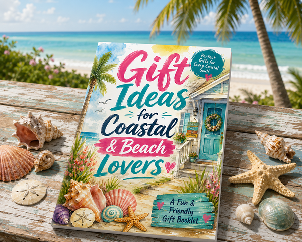 Gift Ideas for Coastal & Beach Lovers | Beach Gift Planner & Shopping Organizer | 24-Page Gift Booklet