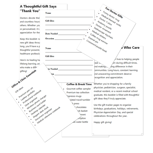 Gift Ideas for Doctors | Thoughtful Gift Planner Book with 100+ Gift Ideas & Gift Tracker Pages