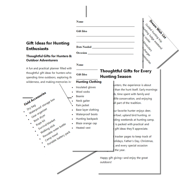 Gift Ideas for Hunting Enthusiasts | 100+ Hunting Gift Ideas & Outdoor Gift Planner Book