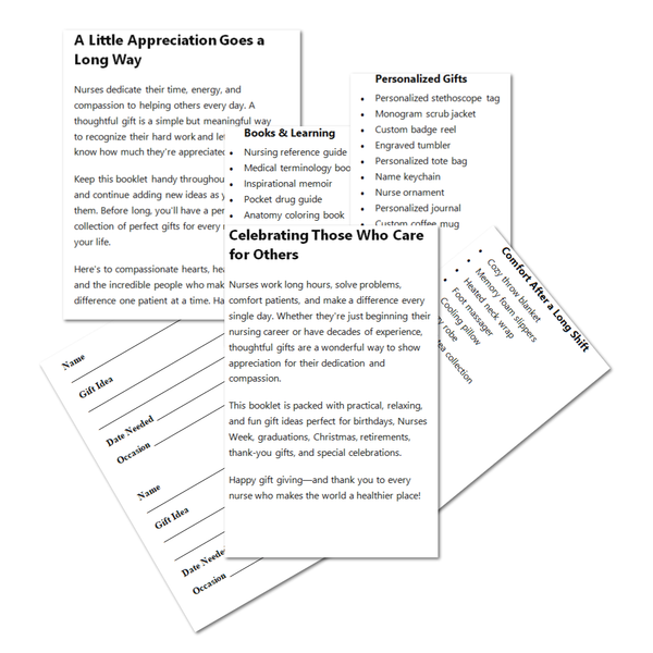 Gift Ideas for Nurses | 100+ Nurse Gift Ideas & Appreciation Gift Planner Booklet