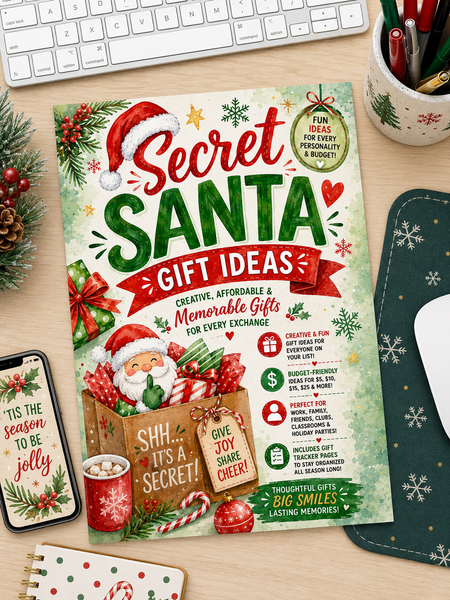 Secret Santa Gift Ideas Book | 100+ Christmas Gift Ideas & Holiday Gift Planner