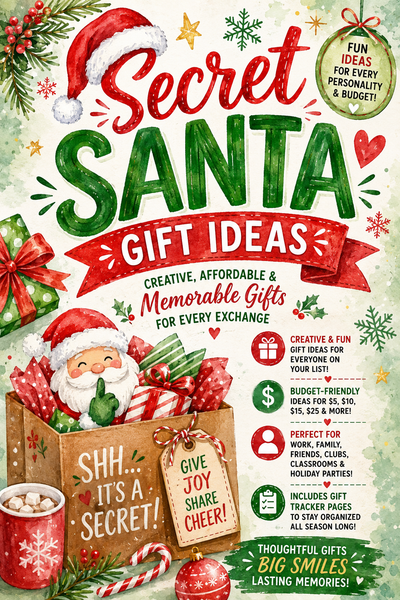 Secret Santa Gift Ideas Book | 100+ Christmas Gift Ideas & Holiday Gift Planner