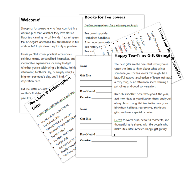 Gift Ideas for Tea Lovers | 100+ Tea Gift Ideas & Gift Planner Booklet