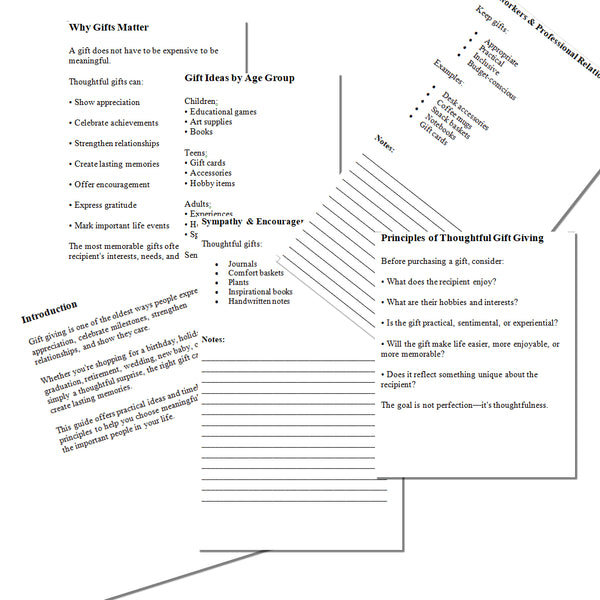 Gift Purchase Planner | Gift Giving Guide for Birthdays, Holidays & Special Occasions