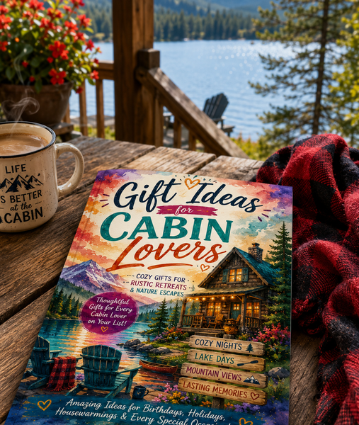 Gift Ideas for Cabin Lovers | Cabin Gift Planner & Rustic Retreat Gift Guide | 24-Page Organizer for Lake House, Mountain Cabin & Nature Lovers