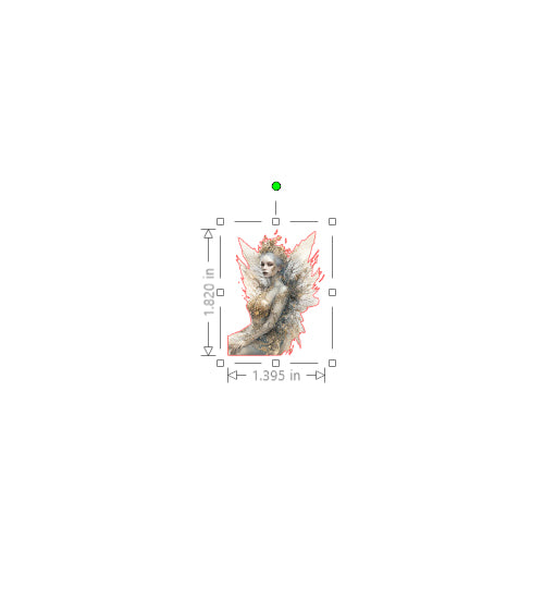 Measurement tool overlay on a fantasy creature illustration