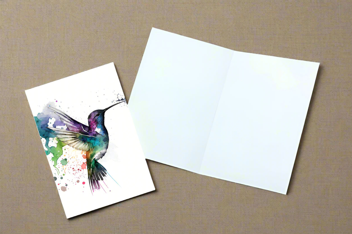8 Handmade Notecards 4x6 w/ Envelopes Blank Folded Hummingbirds ...