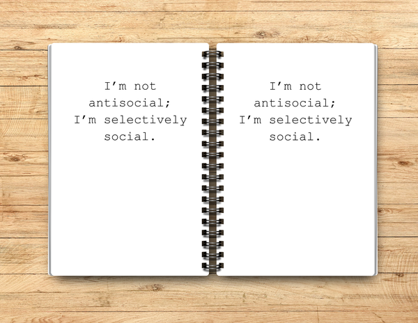 Snarky Antisocial Journal – 6x9 Lined Notebook or To Do List