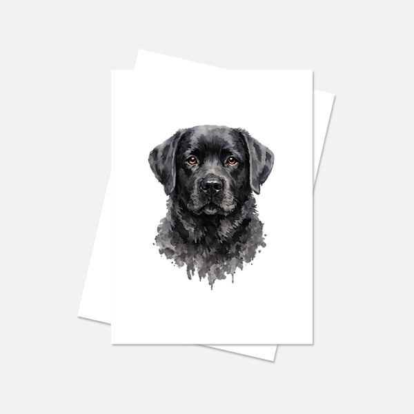Labrador Watercolor Print Dog Notecard | 4x6 Blank Inside | Cute Pet Lover Stationery
