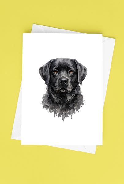 Labrador Watercolor Print Dog Notecard | 4x6 Blank Inside | Cute Pet Lover Stationery