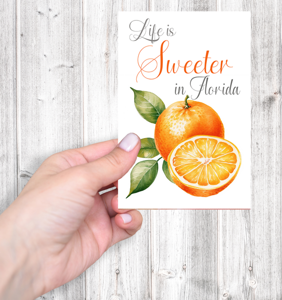 Life Is Sweeter in Florida Blank Notecard Set | Florida Citrus Stationery