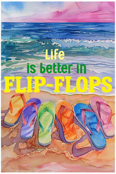 Life Is Better in Flip-Flops Blank Notecard Set | Beach Stationery with Envelopes