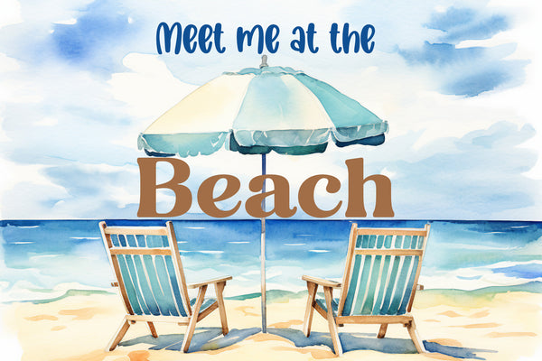 Meet Me at the Beach Blank Notecard Set | Coastal Beach Stationery