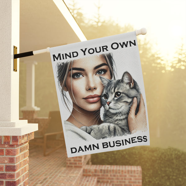 Cat Lady Porch Flag Flying 