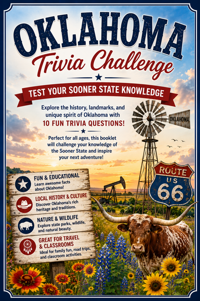 Oklahoma Trivia Challenge Booklet – Fun Sooner State Quiz for All Ages
