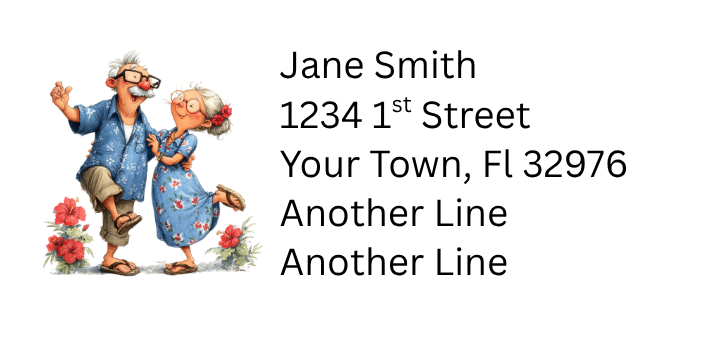 Old Couple Dancing Custom Address Labels Personalized Mailing Labels ...