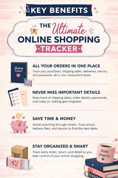 The Ultimate Online Shopping Tracker | Purchase, Delivery, & Return Log Book