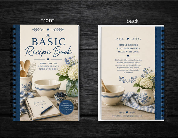 A Basic Recipe Book – Your Recipes  | Spiral Bound 6x9 Kitchen Journal