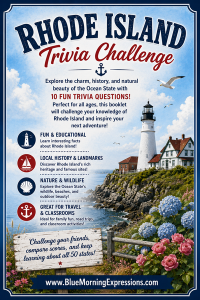Rhode Island Trivia Challenge Booklet – Fun Ocean State Quiz for All Ages
