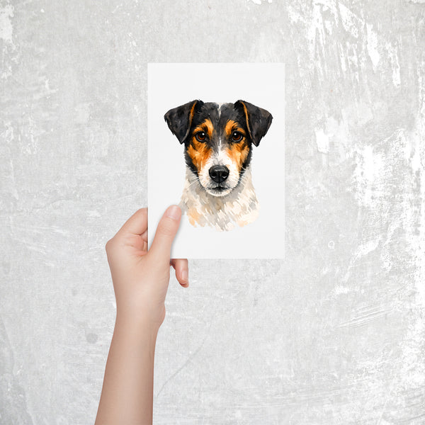 Smooth Fox Terrier Watercolor Print Dog Notecard | 4x6 Blank Inside | Cute Pet Lover Stationery