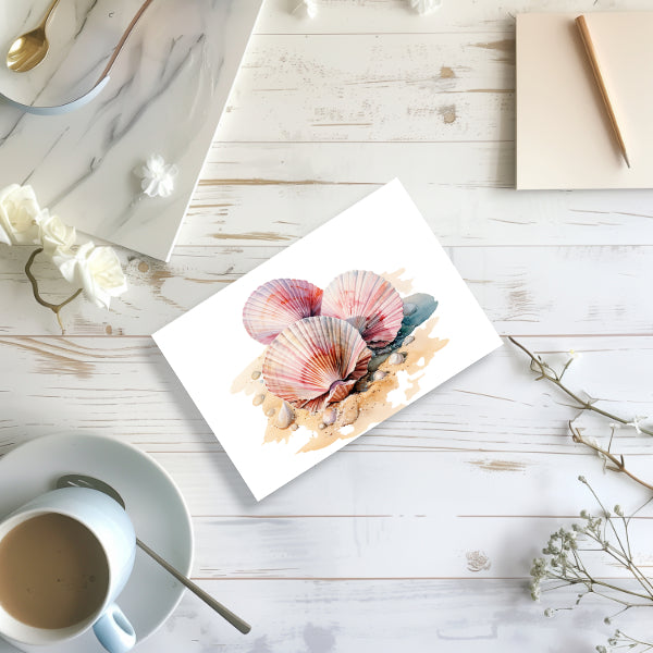 6 Sandcastle Notecards All Occasion 4x6 with Envelopes Blank Folded