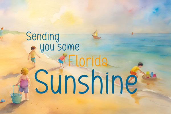 Sending You Some Florida Sunshine Blank Notecard Set | Beach Greeting Cards