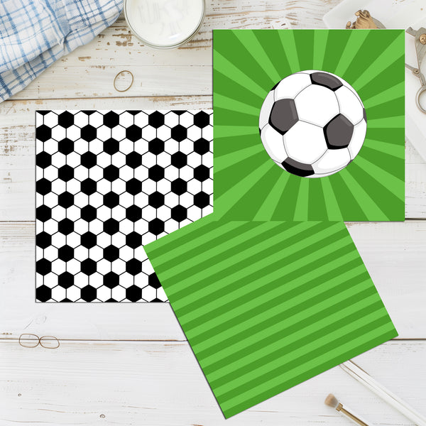 12 Mini Note Cards 3x3 Soccer Theme Ball & Field Gift Enclosures for Kids