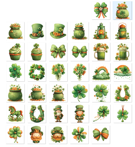 36 St Patrick's Day  Handmade Stickers for Laptops, Journals, Notebooks, Scrapbooks