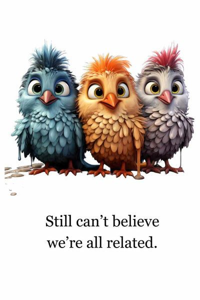Funny Friendship Card 4x6 Quirky Birds Humor Matte w/ Envelope