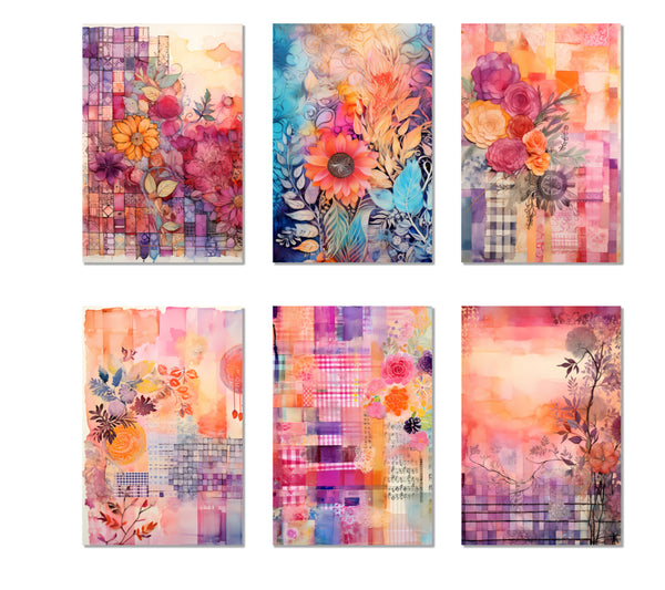 6 Sunset Collage Notecards All Occasion 4x6 with Envelopes Blank Folded