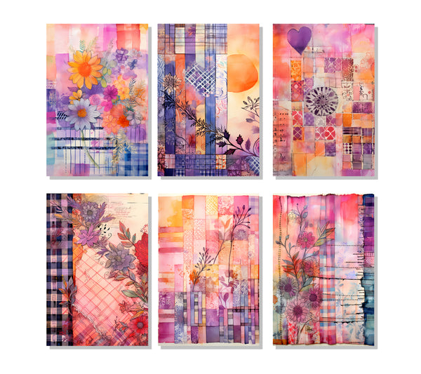 6 Sunset Collage Notecards All Occasion 4x6 with Envelopes Blank Folded