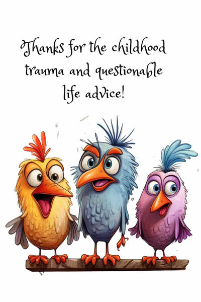 Funny Friendship Card 4x6 Quirky Birds Humor Matte w/ Envelope