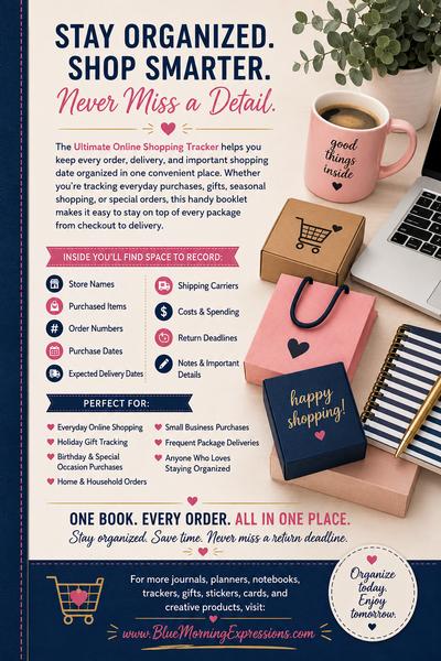 The Ultimate Online Shopping Tracker | Purchase, Delivery, & Return Log Book