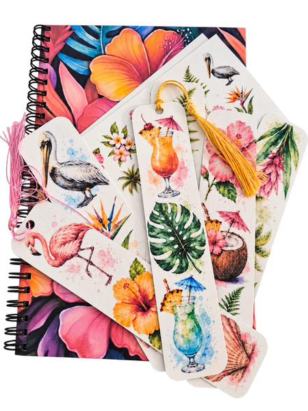 Tropical Journal & Laminated Bookmark Gift Set | 6x9 Hardcover Notebook