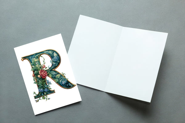 10 Handmade Victorian Art Letters – Blank Inside – Folded 4x6 Every Occasion Cards with White Envelopes
