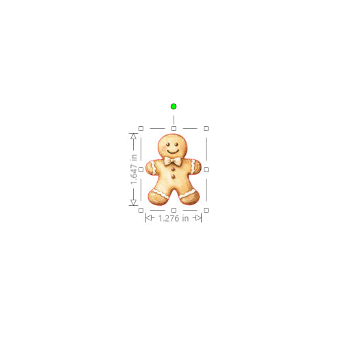 Measurement chart of a gingerbread man figure on a white background