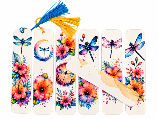 Handmade Dragonfly Journal & Laminated Bookmark Gift Set | 6x9 Hardcover