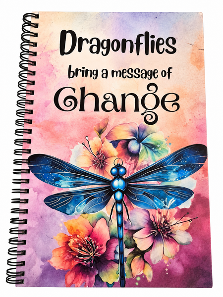 Handmade Dragonfly Journal & Laminated Bookmark Gift Set | 6x9 Hardcover