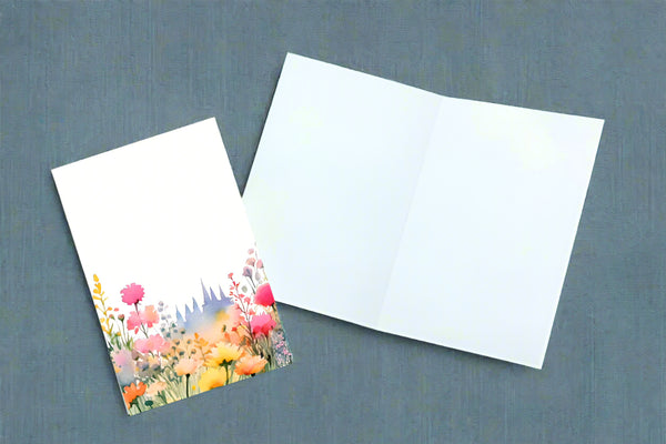 10 Handmade Watercolor Wildflowers – Blank Inside – Folded 4x6 Every Occasion Cards with White Envelopes