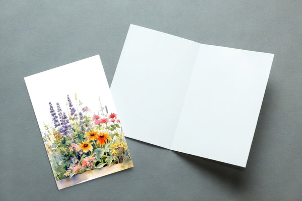 10 Handmade Watercolor Wildflowers – Blank Inside – Folded 4x6 Every Occasion Cards with White Envelopes