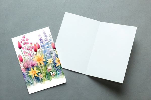10 Handmade Watercolor Wildflowers – Blank Inside – Folded 4x6 Every Occasion Cards with White Envelopes