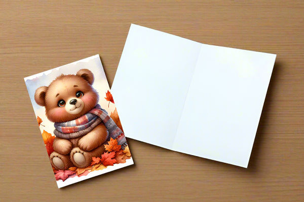 Set of 10 Winter Teddy Bear Handmade Notecards All Occasion 