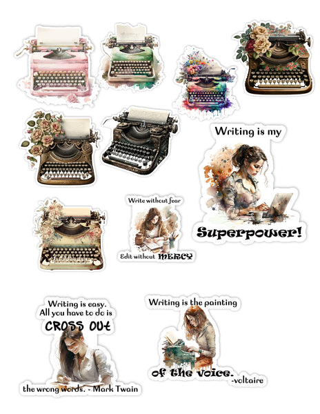 Handmade stickers for writers