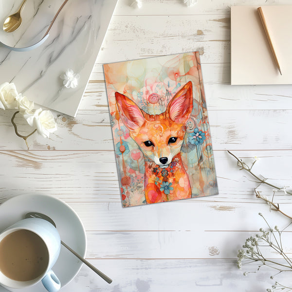 10 Handmade Abstract Animals – Blank Inside – Folded 4x6 Every Occasion Notecards with White Envelopes 