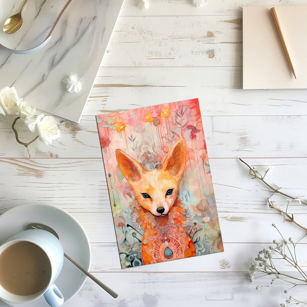 10 Handmade Abstract Animals – Blank Inside – Folded 4x6 Every Occasion Cards with White Envelopes 