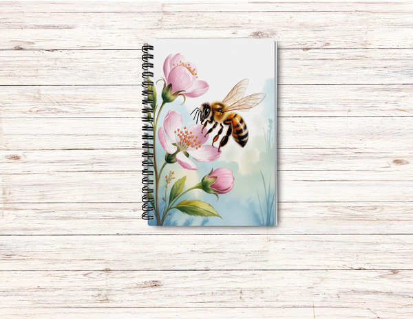 Honeybee Spiral Journal – 6x9 Lined Notebook or To Do List