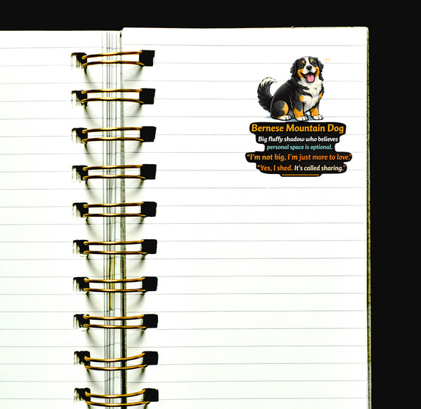 Funny Bernese Mountain Dog Sticker Fluffy Shadow Journal Scrapbook Dog Lover