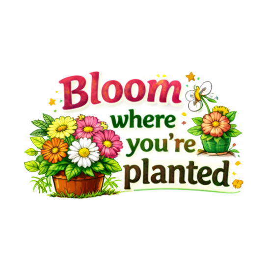 Bloom Where You’re Planted Sticker Flowers Journal Scrapbook Inspirational Gift